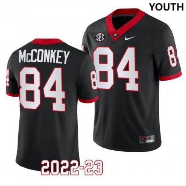 Youth #84 Ladd McConkey Georgia Bulldogs College Football Jersey - Black